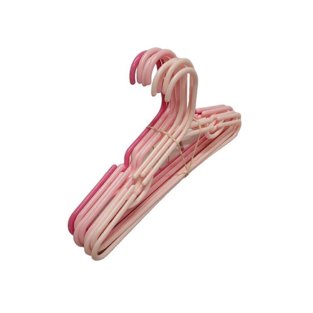 10 pink child clothes hangers